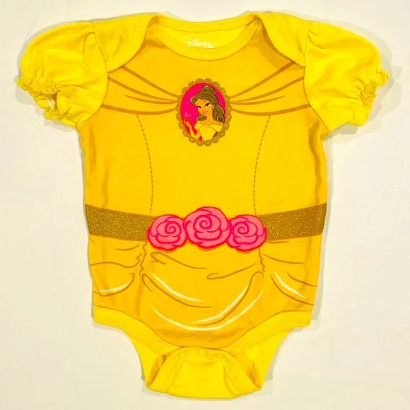 New Disney Princess Bodysuits Girls 0-3M Snow White Cinderella Ariel 3-6 Belle